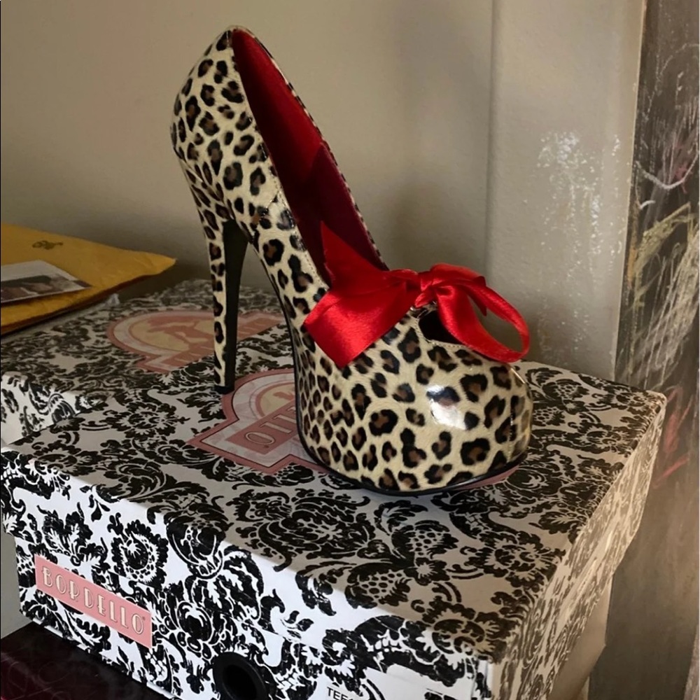 Bordello Cheetah Print Heels